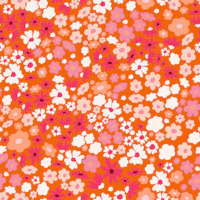Maximalist Ditsy Floral Orange tapet