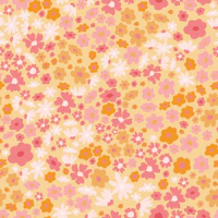 Maximalist ditsy floral yellow tapet