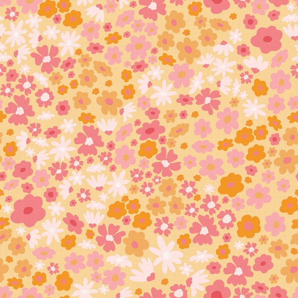 Maximalist ditsy floral yellow