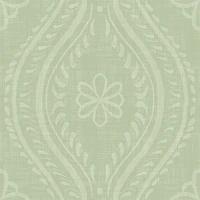 Faded Ogee Damask - Chopped Dill wallpaper