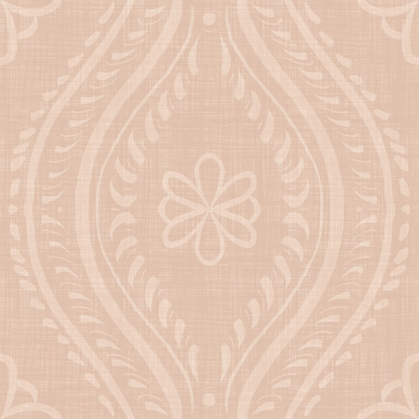 Faded Ogee Damask - Cinnamon Tea