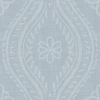 Faded Ogee Damask - French Blue wallpaper