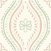 Faded Ogee Damask - Classic Grandmillennial wallpaper