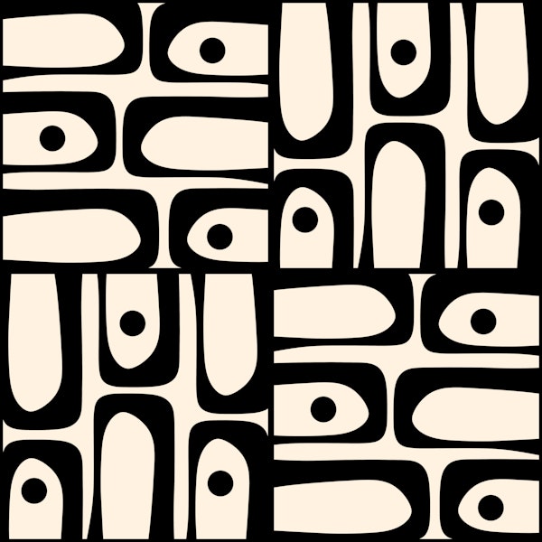 Midcentury Modern Repeat Piquet Pattern Black