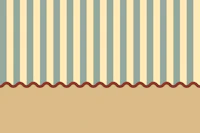 Retro Modern Scallop Stripes – Blue & Beige wallpaper