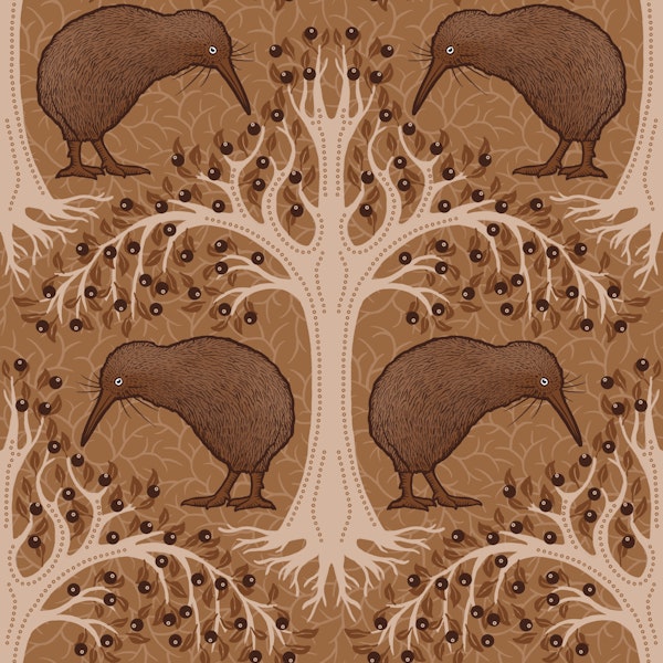 Kiwi Birds Sepia Tones