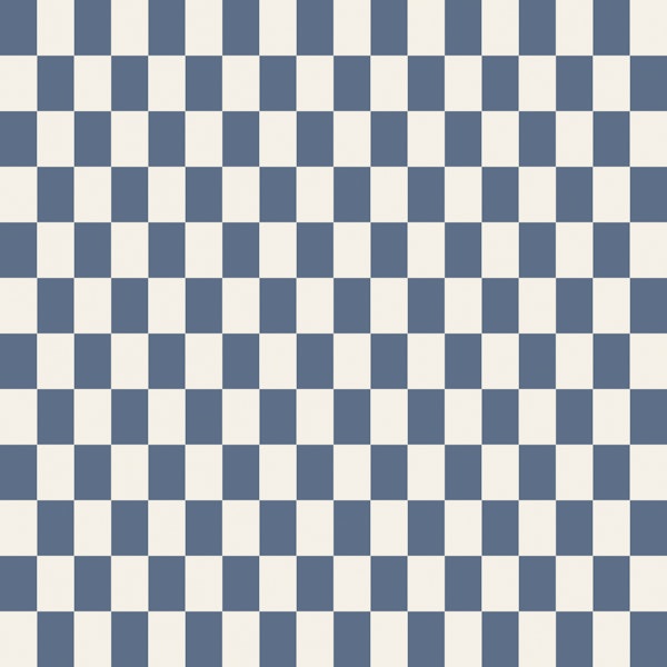 Retro Blue Cream Checks