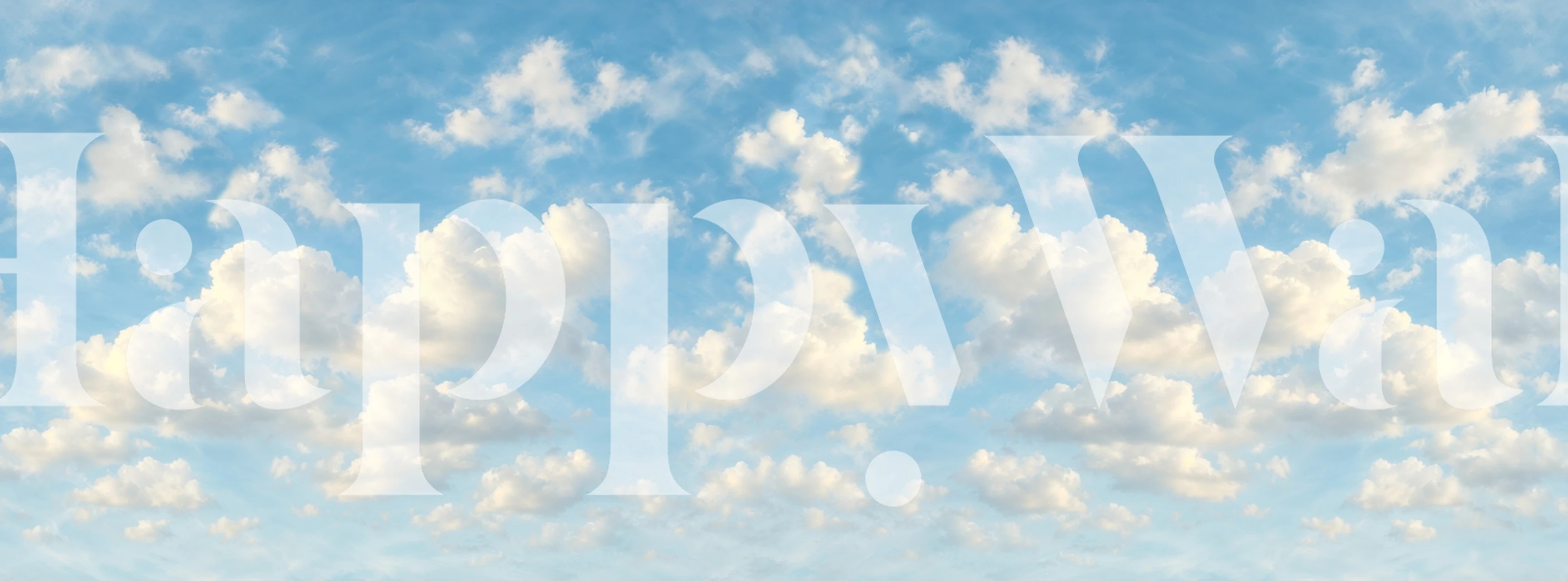 Blue sky cloud wallpaper in a bright room