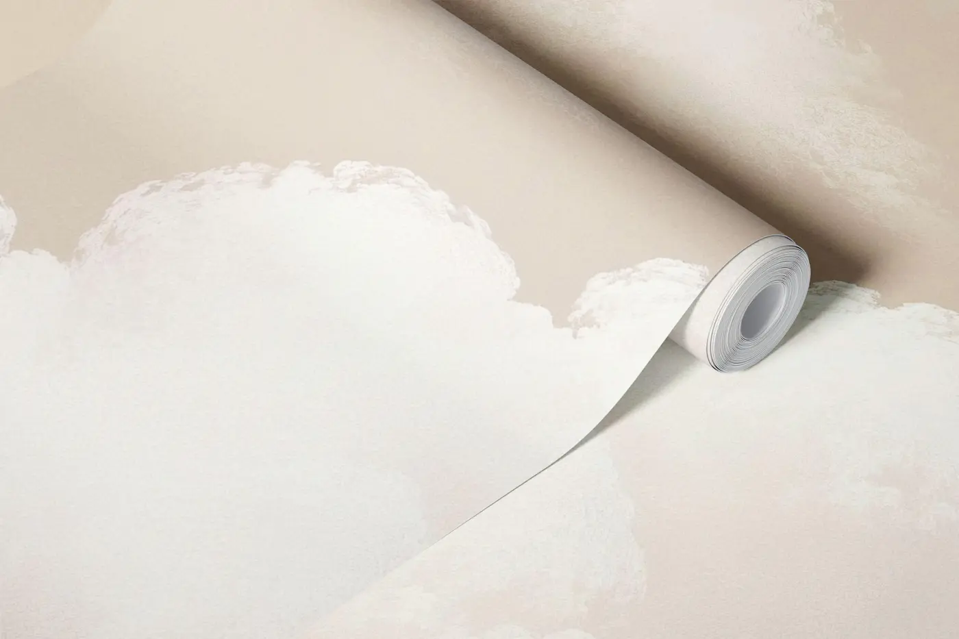 Fluffy White Clouds On Sand wallpaper roll