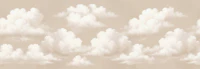 Fluffy White Clouds On Sand tapet