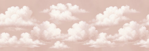 Fluffy White Clouds On Light Pink
