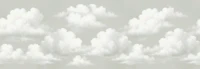 Fluffy White Clouds On Minty Grey tapet