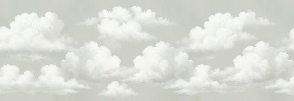 Fluffy White Clouds On Minty Grey