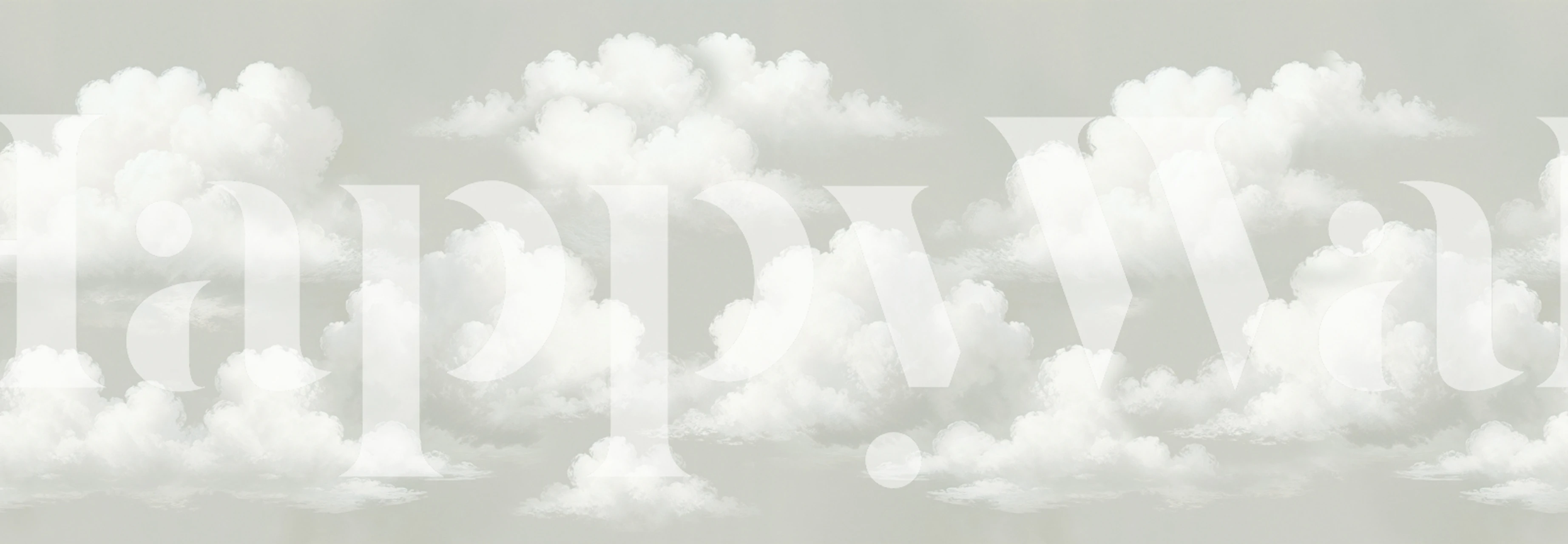 Fluffy white cloud wallpaper in a calm room