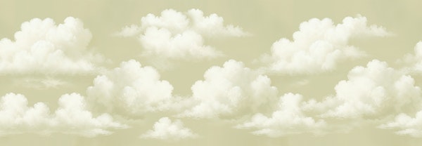 Fluffy White Clouds On Olive