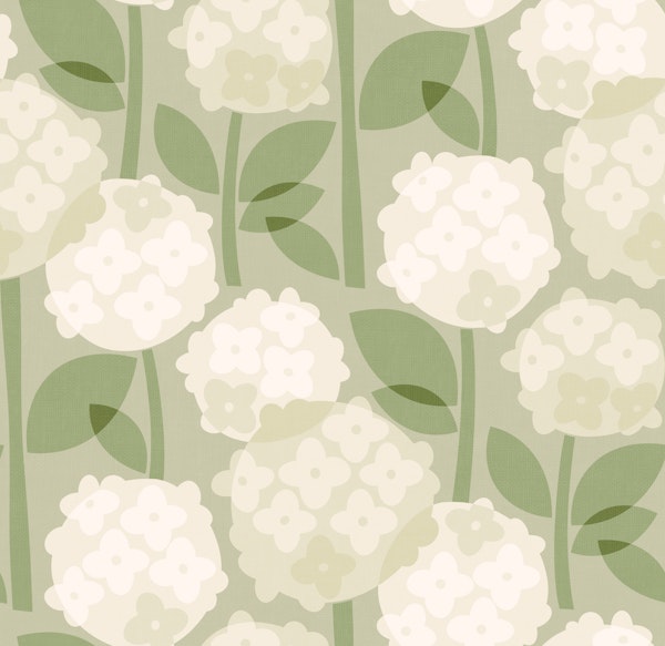 Mid Century Hydrangeas - White Hydrangea