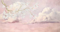 Cherry Blossom Blush Clouds wallpaper
