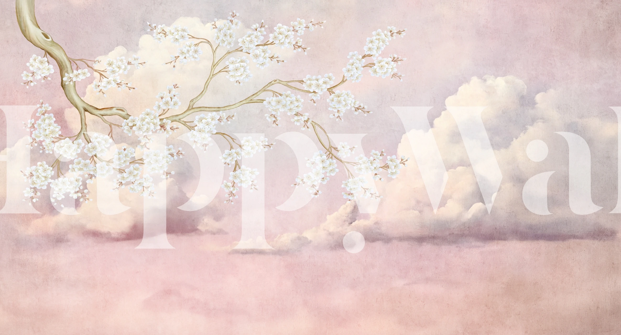 Cherry Blossom Blush Clouds wallpaper