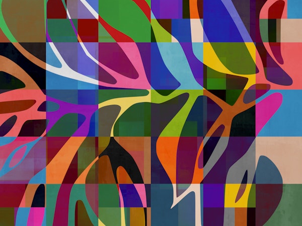 Vibrant Abstract Mosaic Waves