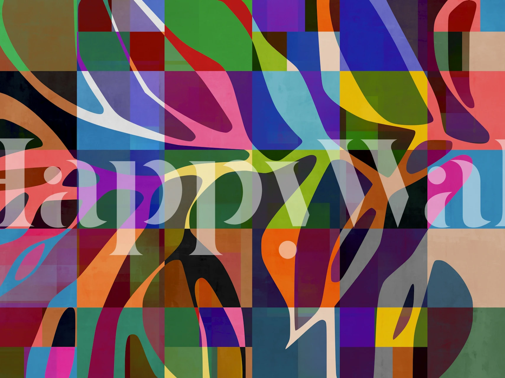 Vibrant Abstract Mosaic Waves wallpaper