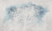 A Forest - Blue fog silhouette wallpaper