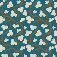 Vintage Blossom Vines Teal wallpaper
