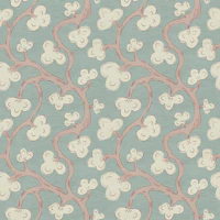 Sage Blue Floral Vine wallpaper