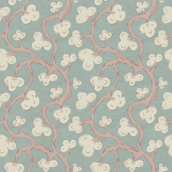 Sage Blue Floral Vine