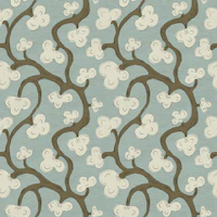 Muted Blue Floral Branches wallpaper