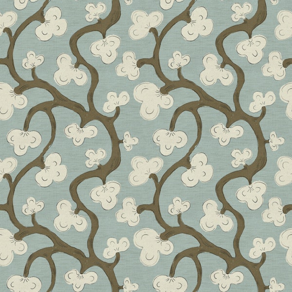 Muted Blue Floral Branches