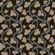 Antique botanical vines on dark brown