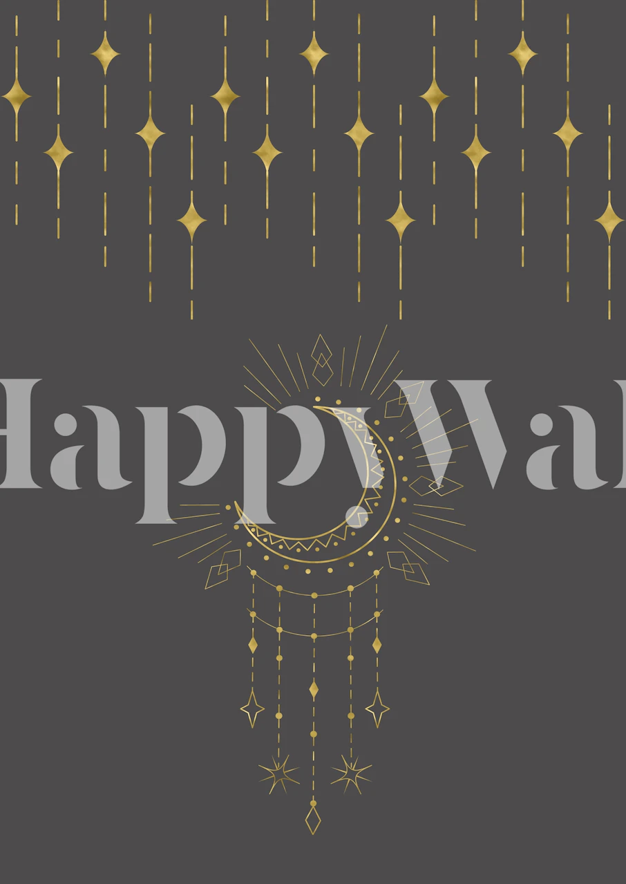 Tapeta Bohemian Golden Moon zobrazená v místnosti