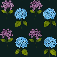 Blue & Purple Hydrangea Green papiers peint