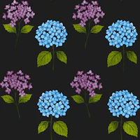 Blue & Purple Hydrangea Gray papiers peint