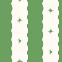 Bold Stripes with stars in green wallpaper