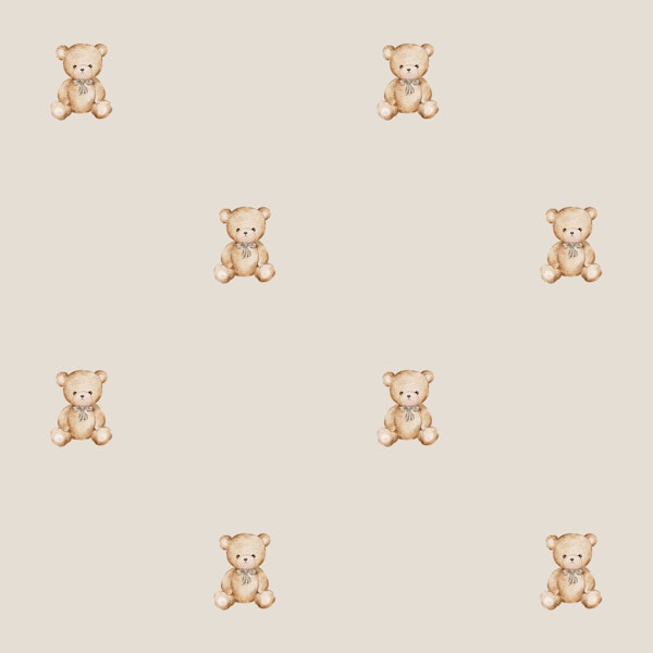 Scandi Nursery Teddy Bears in Beige
