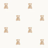 Minimal Teddy Bear Nursery in Off White behang