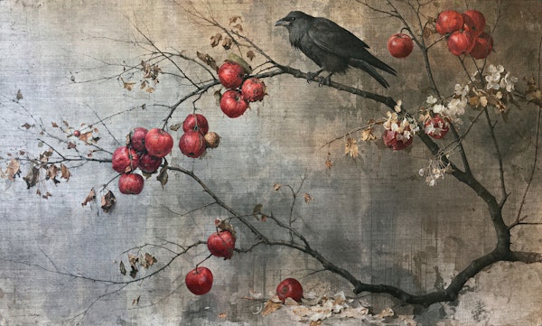 Raven and Apple Tree Mural
