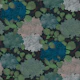 Vintage Hydrangea Garden in Green Blue Black