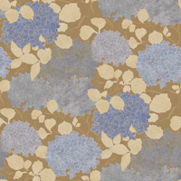 Vintage Hydrangea Garden in Ochre Lavender behang