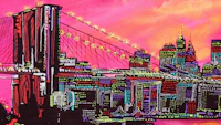 Brooklyn Bridge Neon Cityscape wallpaper