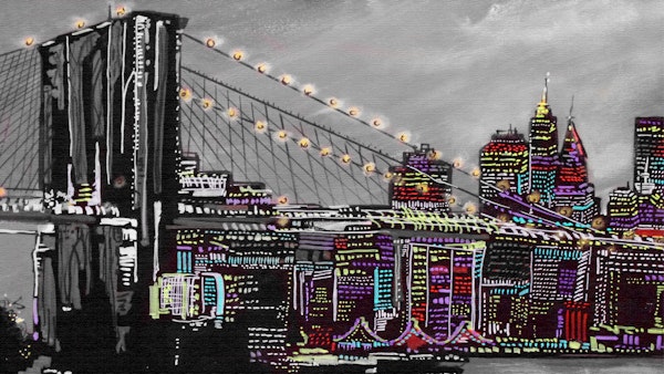City Lights Over East River