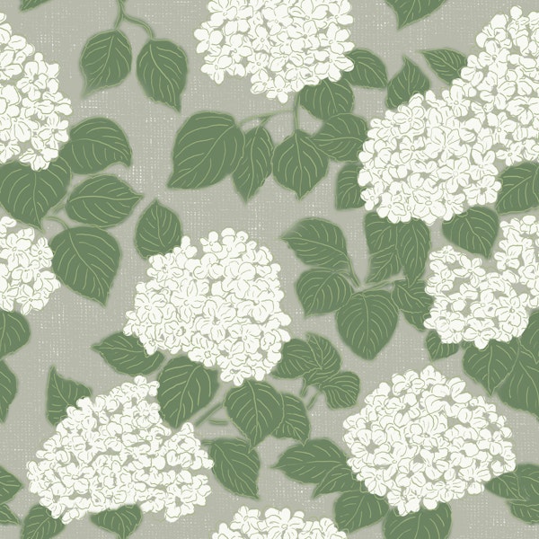White Hydrangea Sage Leaves