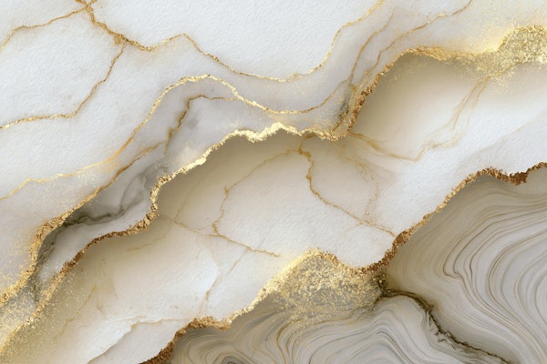 Calm Currents Marble White And Gold