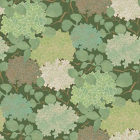 Vintage Hydrangea Garden in Green behang