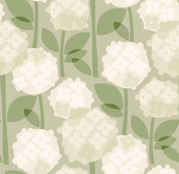 Mid Century Hydrangeas - White - medium