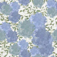 Hydrangea Blooms - Soft Blues and Sage Green wallpaper