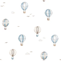 Whimsical Balloon Adventure in White wallpaper