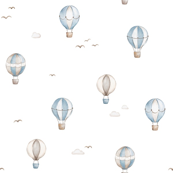 Whimsical Balloon Adventure in White