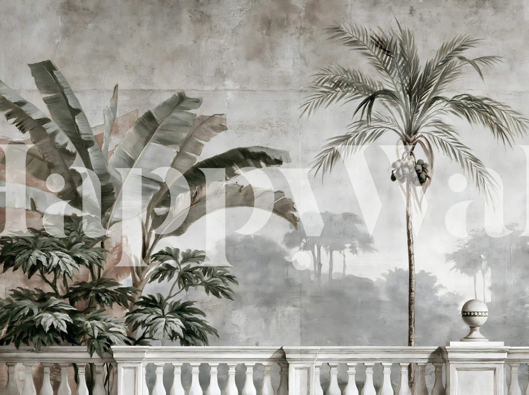 Misty Tropical Terrace wallpaper